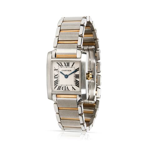 cartier tank francaise 18k gold.